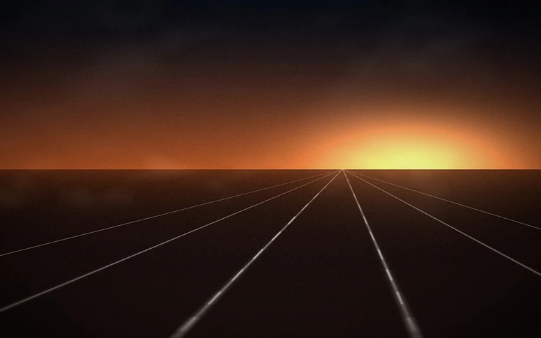 Pista de atletismo al amanecer